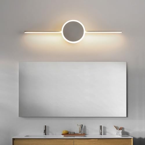Modern LED Bathroom Vanity Light, 3 Color Temperature Sconce, Minimalist Linear Design, Aluminum & Acrylic Fixture, Gold/Silver Finish, 60cm Length for Mirrors