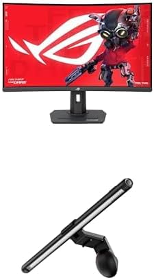 Bundle of ASUS ROG Strix 32' 1440P USB-C Curved HDR400 Gaming Monitor XG32WCMS - QHD 2560x1440, 280Hz + ASUS ROG Aura Monitor Light Bar ALB01 - Asymmetrical Lighting bar, 3 Modes, RGB Lighting, USB-C