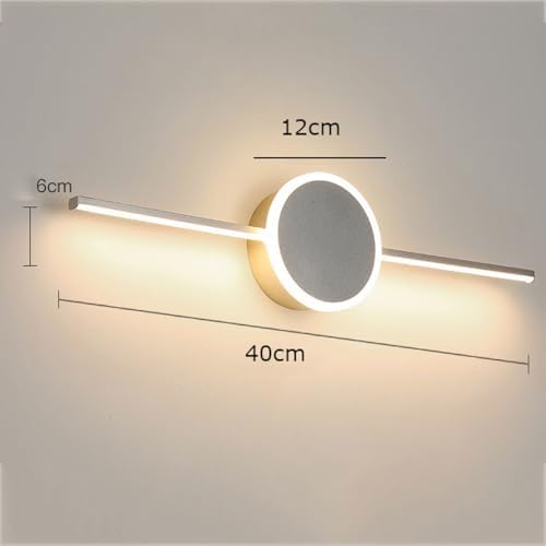 Modern LED Bathroom Vanity Light, 3 Color Temperature Sconce, Minimalist Linear Design, Aluminum & Acrylic Fixture, Gold/Silver Finish, 60cm Length for Mirrors