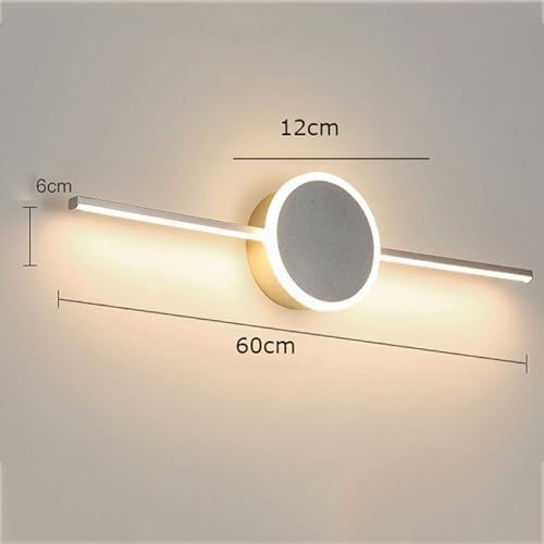 Modern LED Vanity Light for Bathroom Mirror, 3 Color Temperatures, Minimalist Linear Design, Aluminum & Acrylic Fixture, Gold/Silver Finish, 60cm Length, Perfect for Stylish Décor.
