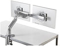 M8 Humanscale Monitor Arm Cross Bar, Dual Monitor Arm, Clamp Mount, Silver w/Grey Trim