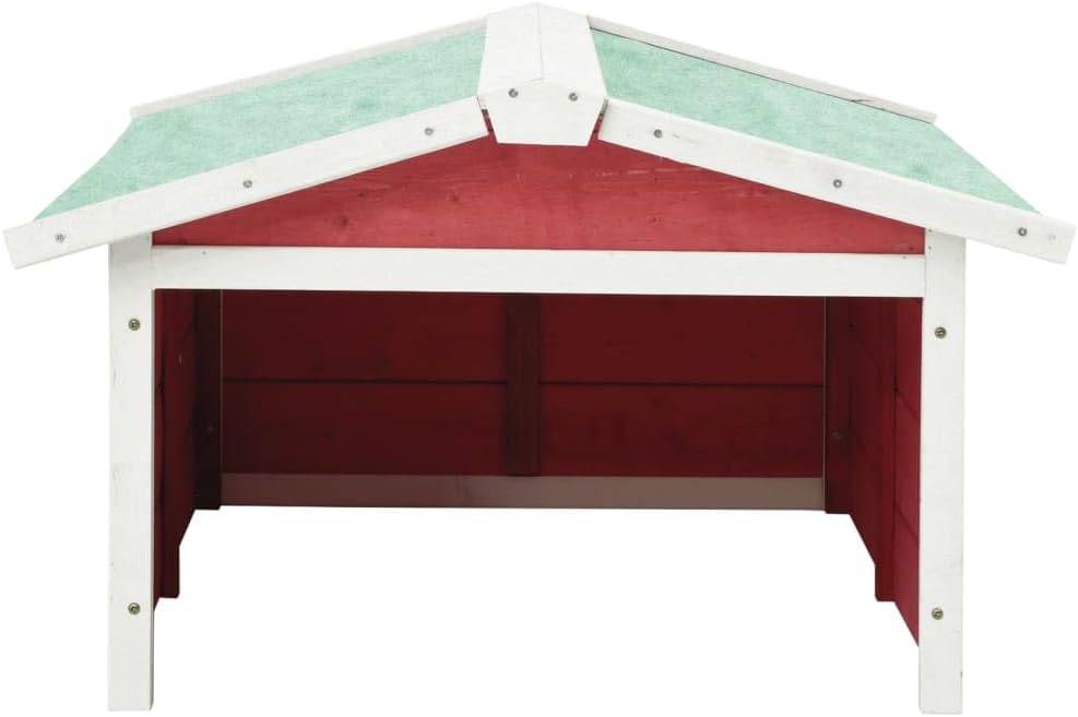Robotic Lawn Mower Garage - Solid Firwood Weatherproof Outdoor Shed Protective Cover for Garden Tools and Charging Station Red 28.3 x 34.3 x 19.7 Inch