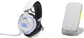 JBL Quantum 910P Wireless - Gaming Headset for PlayStation (White) and InfinityLab InstantStation Wireless Stand 33W PD USB-C and USB-A Compact Fast Charging Wireless Charger (White)