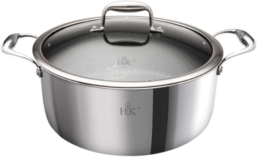 6-Piece Hybrid Pot & Lid Cookware Set, Tri-Clad Stainless Steel & PFAS-Free Ceramic Nonstick, Metal Utensil Safe, All Cooktops & Oven Safe - 6 Pcs Pot + Lids Set