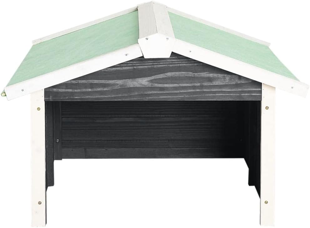 SKM Robotic Lawn Mower Garage 28.3'x34.3'x19.7', Wooden Lawn Mower Garage for Outdoor Gray and White Firwood