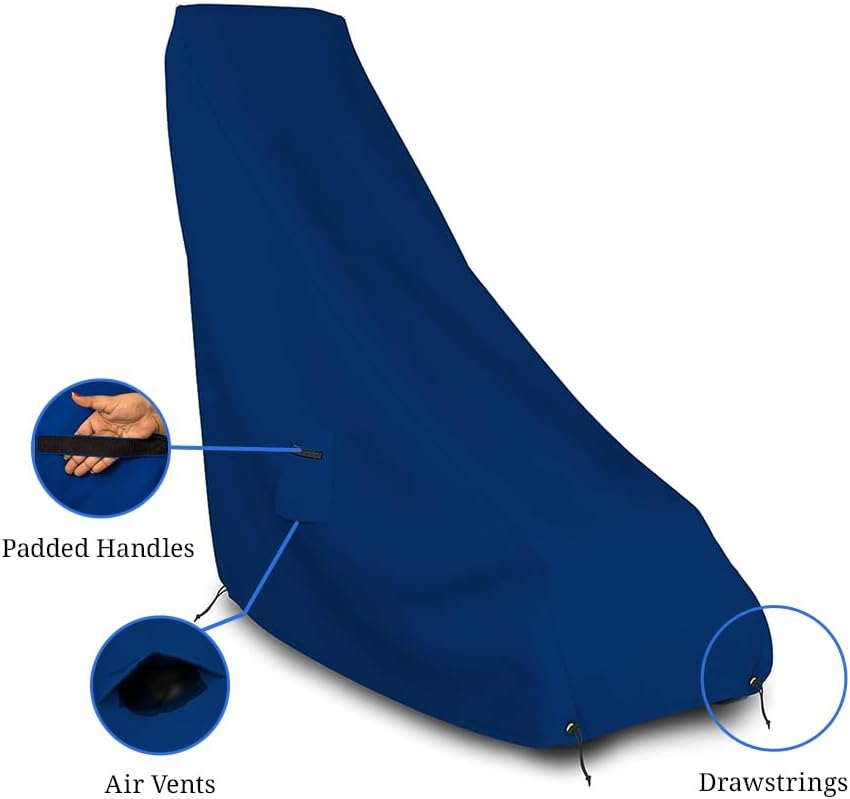 Lawn Mower Cover 18 Oz Waterproof - Customize Cover with Any Size - 100% Weather Resistant Grass Mower Cover with Air Pocket and Drawstring with Snug Fit (50' D x 25' W x 44' H, Blue)