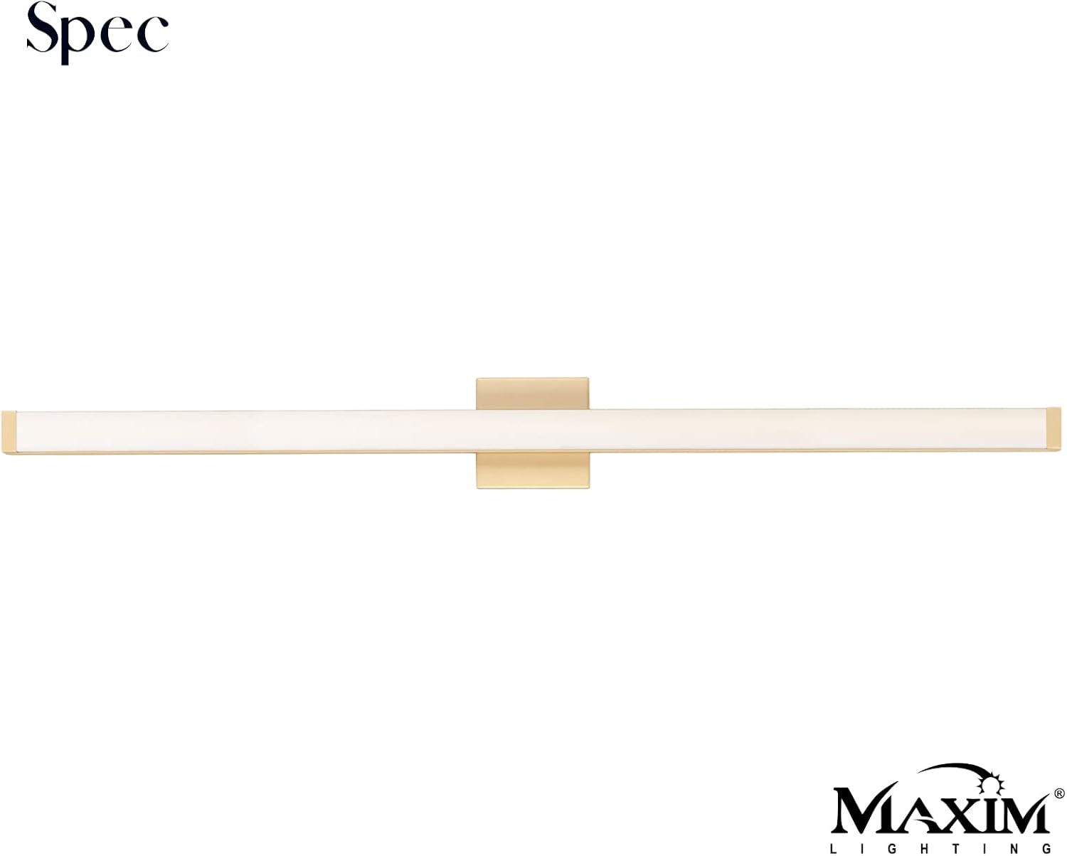 Maxim Lighting Spec Vanity 48' 1-Light Bath Vanity Light | Gold Aluminum Finish | White Pmma Acrylic Shade | Contemporary Indoor Light Fixture | Ideal for Bathrooms & Powder Rooms | 52008GLD