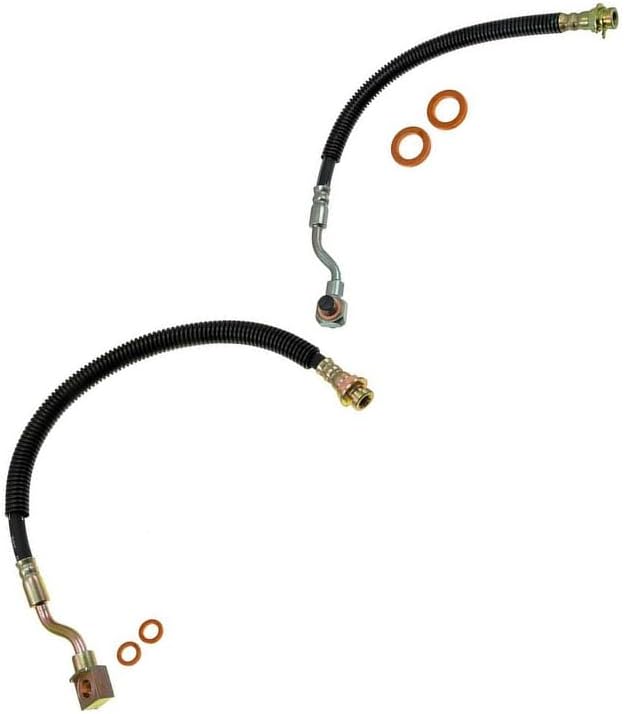 2PCS Rear Left and Right Brake Hose Brake Line Kit for Chevy Silverado 3500 6.0L 2001-2006, for Silverado 3500 6.6L 2001-2006, for Silverado 3500 8.1L 2001-2006, Brake Hydraulic Hose Replace# 15125410