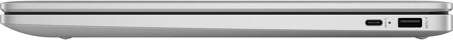 HP Chromebook Plus 15.6 Inch 15a-nb0003ca FHD Laptop 144Hz IPS Intel Core i3-N305 8GB LPDDR5 RAM 128GB UFS Intel UHD Graphics microSD Card Reader USB Type C Ports, Chrome OS, Natural Silver (Renewed)