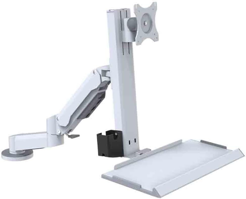 Monitor Arm White Dual Arm Table Style Monitor Stand with A Regular Tray That Can Rotate and Support Up to 25kg Adjustable Monitor Stands