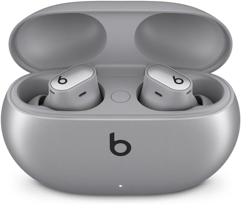 Beats Studio Buds + | True Wireless Noise Cancelling Earbuds, Built-in Microphone, Sweat Resistant, Spatial Audio - Cosmic Silver (Renewed)