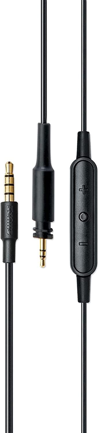 Shure SRH840A Over-Ear Wired Headphones Bundle with RMCH1-UNI Communication Cable with Mic and 3-button Control, for Critical Listening & Monitoring, Adjustable & Collapsible Design - 2022 Version