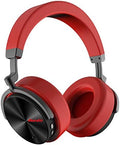 Wireless Bluetooth Headphones Active Noise Cancelling Headphones Stereo Foldable Headphones Over Ear Headset Game Type, Subwoofer, Long Standby, with Mic for PC/Cell Phones/TV,Red