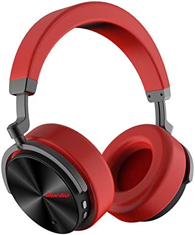 Wireless Bluetooth Headphones Active Noise Cancelling Headphones Stereo Foldable Headphones Over Ear Headset Game Type, Subwoofer, Long Standby, with Mic for PC/Cell Phones/TV,Red