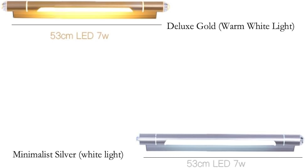 Gold/Silver Long Linear Vanity Lights, 20.9in Modern Minimalist LED Wall Sconces, European Luxury Bathroom Cabinet Mirror Lights, Vanity Dining Room Living Room Interior Wall Lamps