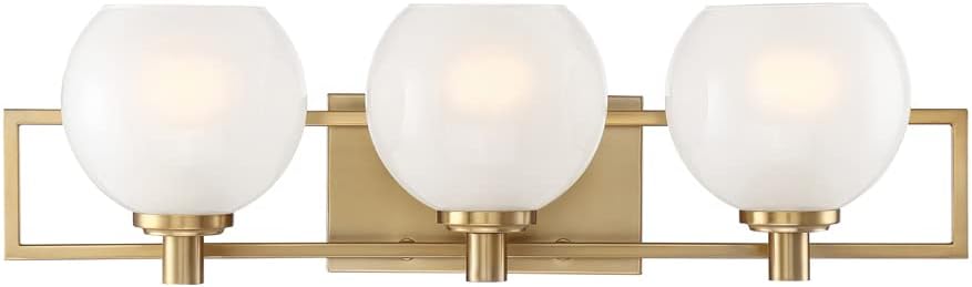 DESIGNERS FOUNTAIN Cowen 3-Lights Vanity Light Fixture, 24 Inch Wall Mount Sconce for Bathroom, Bedroom or Mirror, Brushed Gold, 94503-BG
