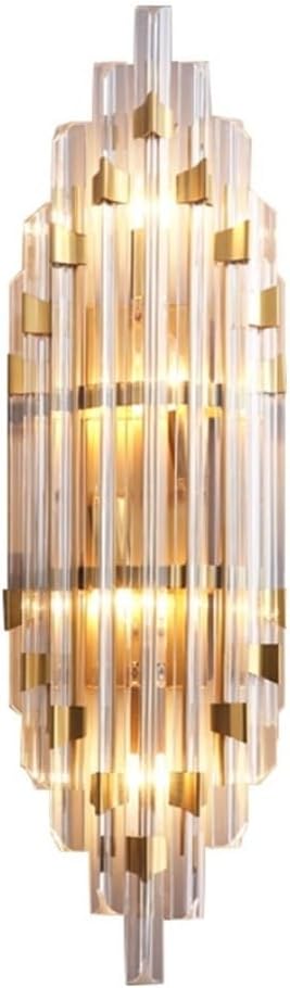 Mid Century Crystal Wall Sconce, European Style Minimalist Wall Mount Light, Modern Gold Metal Wall Lamp, Indoor Vanity Bathroom Lighting Fixture, E14/E12 Socket Decor Wall Lantern