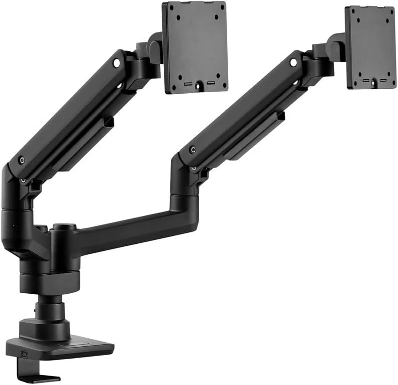 Monoprice Heavy Duty Dual Monitor Gas Spring Desk Mount - Up to 35in/44 lbs Ultrawide Screens, Detachable VESA 100x100/75x75 Plate, Topside Installation