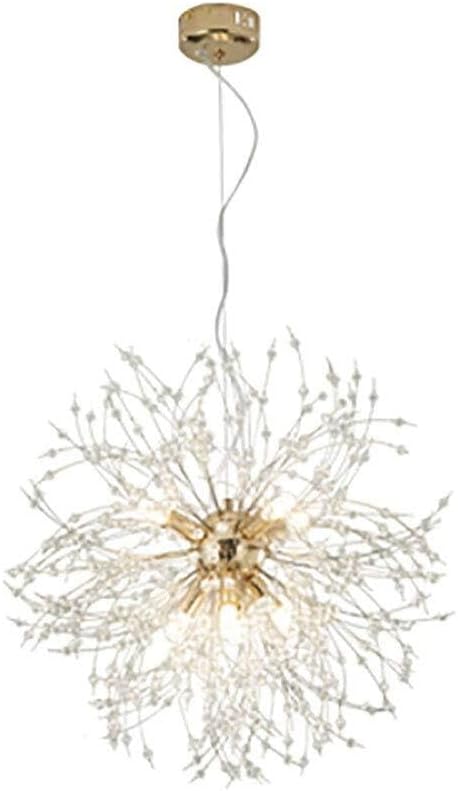 Modern Chandelier, Chrome Gold Silver Crystal Sputnik Chandelier V-intage Modern Firework Pendant Light for Living Room Dining Bathroom Foyer Restaurant Entryway