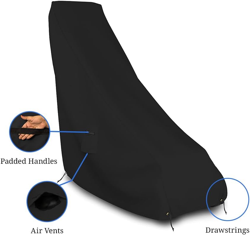 Lawn Mower Cover 18 Oz Waterproof - Customize Cover with Any Size - 100% Weather Resistant Grass Mower Cover with Air Pocket and Drawstring with Snug Fit (50' D x 25' W x 44' H, Black)