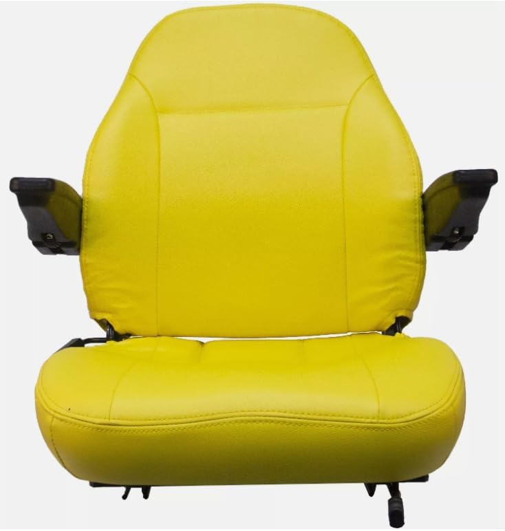 Generic Universal Lawn Mower Seat, fits almost all Zero Turn Lawn Mowers; 25'' H x 21.5'' W x 24'' D; Universal Slide System; Yellow; fits Skid Steers, Tractors, Forklifts, UTVs; SU-440002YE