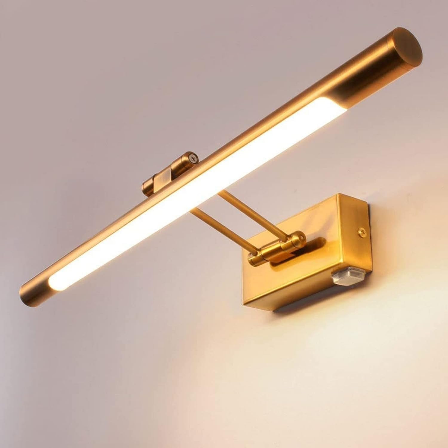 Mirror Light LED Bathroom Fixtures Vanity Mirror Lamp, Makeup Lighting Rotatable Metal Vanity Wall Lights, Modern Wall Vanity Sconce for Cabinets Dressing Table Wall Bedside Decor Lamp, Gold (Gold )