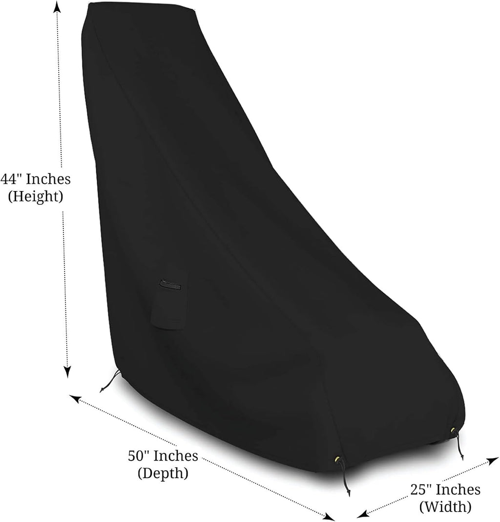 Lawn Mower Cover 18 Oz Waterproof - Customize Cover with Any Size - 100% Weather Resistant Grass Mower Cover with Air Pocket and Drawstring with Snug Fit (50' D x 25' W x 44' H, Black)