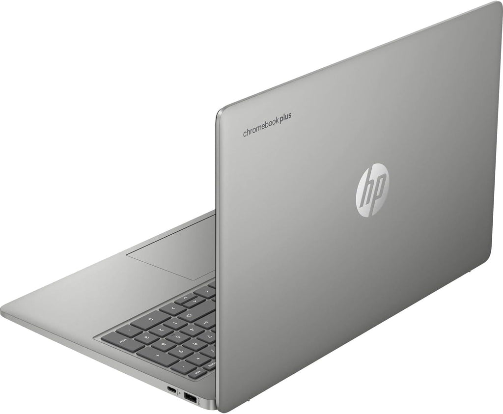 HP Chromebook Plus 15.6 inch FHD Premium AI, Intel Core i3-N305, Intel UHD Graphics, 8GB LPDDR5-4800 MHz, 128GB UFS, Ultra-Fast WiFi 6 Up to 9.6Gbps, SAM, Chrome OS, Dale Silver