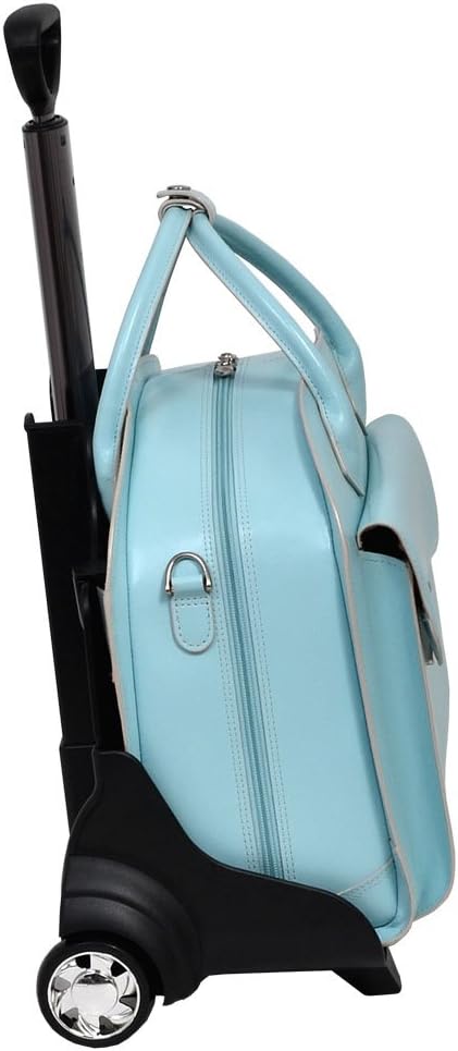 McKleinUSA Glen Ellyn 94368 Blue Leather Detachable-Wheeled Women's Case
