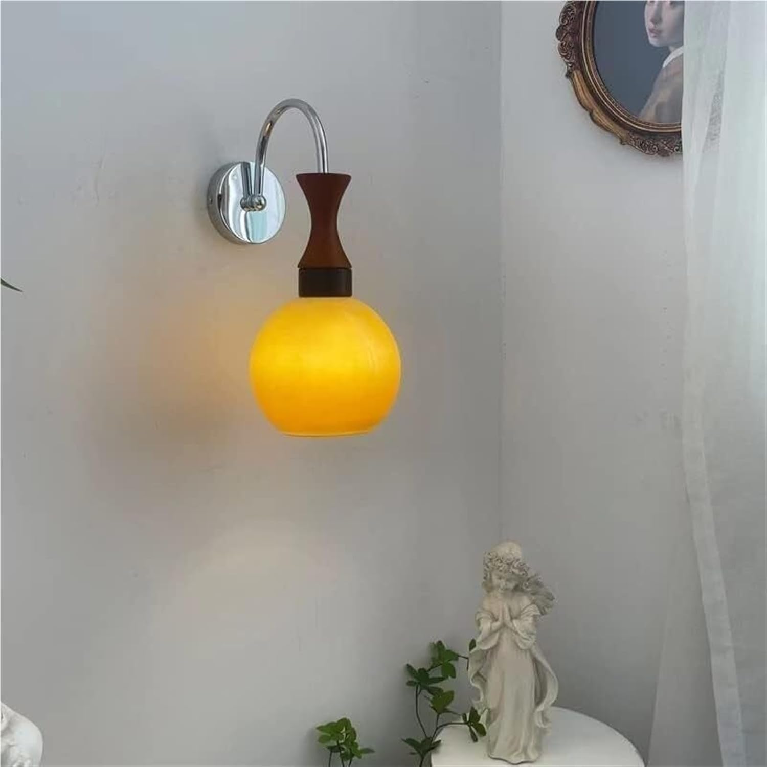 Wall Sconces Modern Industrial Iron Lamp Indoor Decor Mounted Light Glass Lampshade for Bathroom Living Room Bedroom(Gold)(Silver)