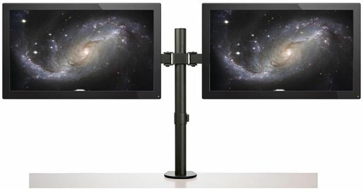 StarTech.com Desk Mount Dual Monitor Arm - Desk Clamp/Grommet VESA Monitor Mount for up to 32 inch Displays - Ergonomic Articulating Monitor Arm - Height Adjustable/Tilt/Swivel/Rotating (ARMDUAL2)