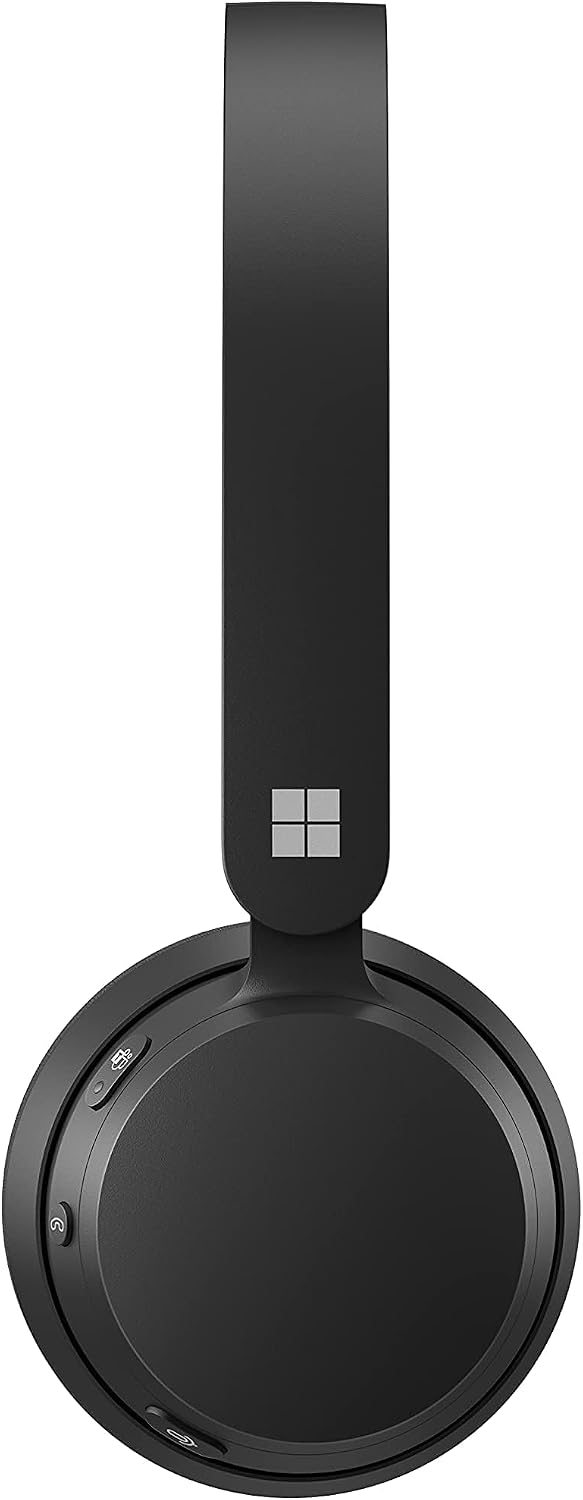Microsoft Modern - Wireless Headset,Comfortable Stereo Headphones with Noise-Cancelling Microphone, USB-A dongle, On-Ear Controls, PC/Mac - Certified for Microsoft Teams,Black