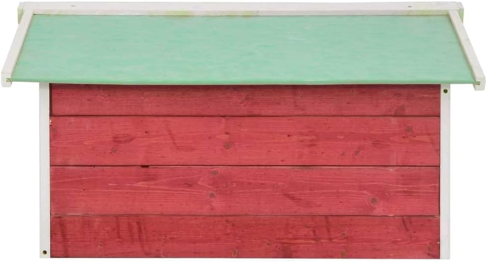 Robotic Lawn Mower Garage - Solid Firwood Weatherproof Outdoor Shed Protective Cover for Garden Tools and Charging Station Red 28.3 x 34.3 x 19.7 Inch