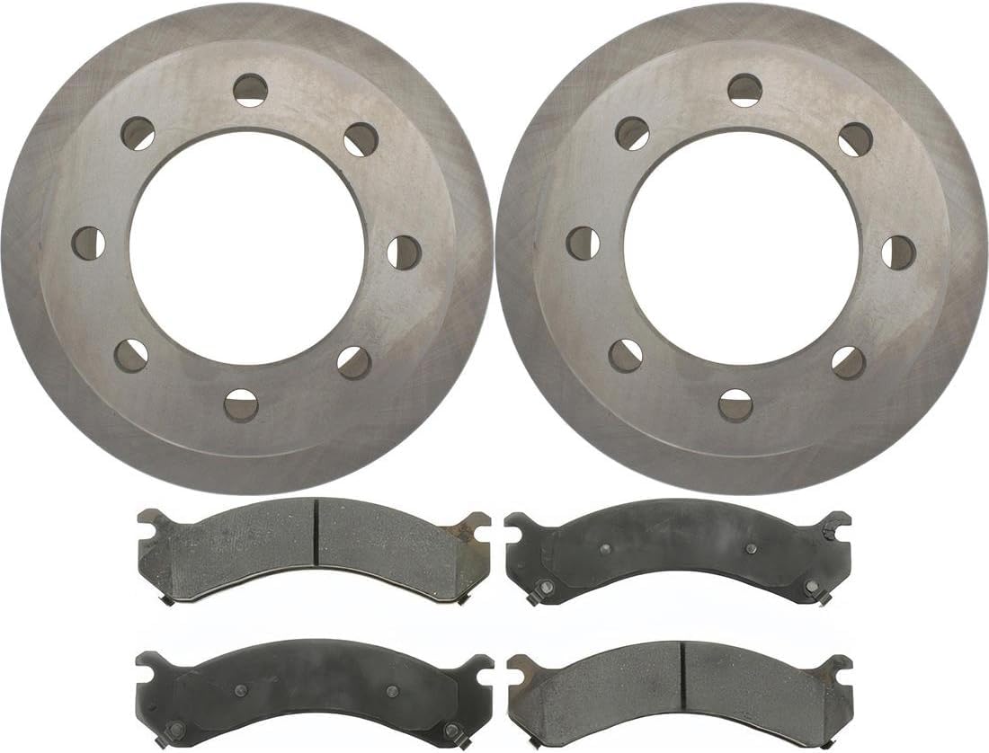 Brake Kit 6PCs Brakes and Rotors Kit Rear 12.8inch (325.12mm) fits GMC Sierra 3500 8.1L 2001 2002 2003 2004 2005 2006, fits Chevy Silverado 3500 5.7L 2004-2007 Ceramic Pads and Rotors Vented