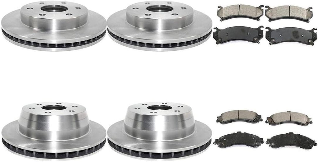 Brake Pads and Rotors Kit - Front and Rear Brakes and Rotors, Replacement Brake Kit fits Chevrolet Avalanche 1500 2002-2006 fits Chevy Avalanche 1500 2002-2006