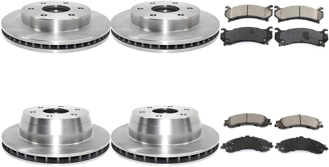 Brake Pads and Rotors Kit - Front and Rear Brakes and Rotors, Replacement Brake Kit fits Chevrolet Avalanche 1500 2002-2006 fits Chevy Avalanche 1500 2002-2006