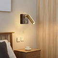 with Switch Wall Lamp Gold Silver Brass Wooden Lighting Fixtures for Bedroom Reading Hotel Office E27 Bulb,Bathroom