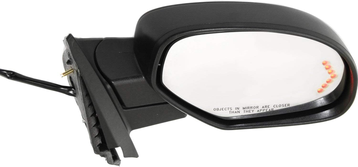 Kool Vue Right Power Heated Side Mirrors for Chevrolet Silverado 1500, GMC Sierra 1500 2007-2013, Power Fold with Signal Light & Puddle Lamp, w/o Blind Spot Monitor, Memory & Auto-Dim with 2 Caps