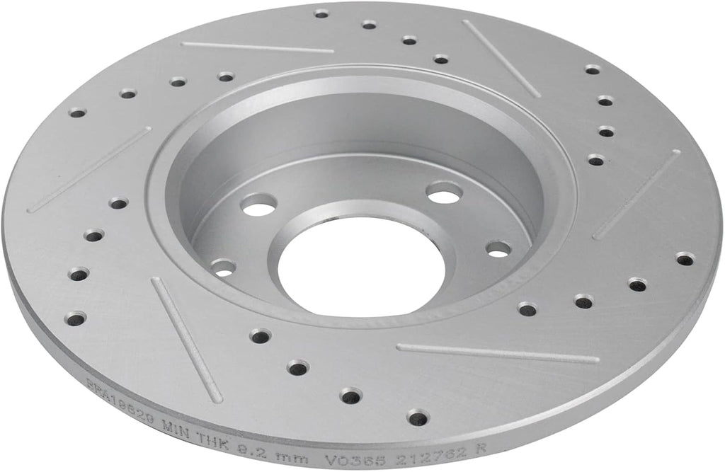 TRQ Performance Rear Brake Pad and Rotor Set Ceramic Solid G Coated Rotors Calipers Compatible with 2012-2017 2019 Fiat 500