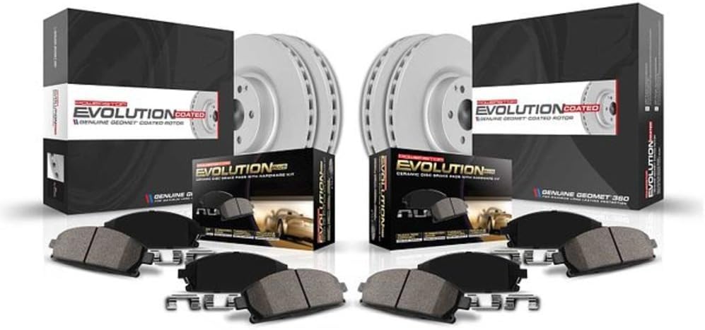 PowerStop Front and Rear Brake Kit for Ford F-150 2004-08 | Lincoln Mark LT 2006-08 - Fully-Coated Disc Rotors with Z17 Ceramic Brake Pads Replacement, CRK1944