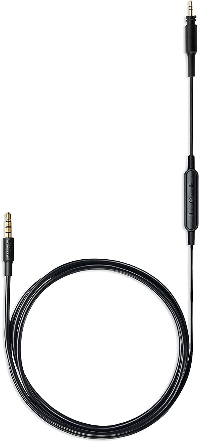 Shure SRH440A Over-Ear Wired Headphones Bundle with RMCH1-UNI Communication Cable with Microphone and 3-Button Control, for Monitoring & Recording, Adjustable & Collapsible Design - 2022 Version