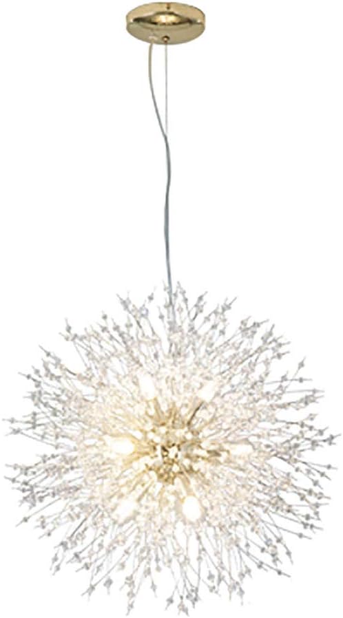 Chandelier Light, Chrome Gold Silver Crystal Sputnik Chandelier V-intage Modern Firework Pendant Light Compatible with Living Room Dining Room Bathroom Foyer Restaurant Entryway