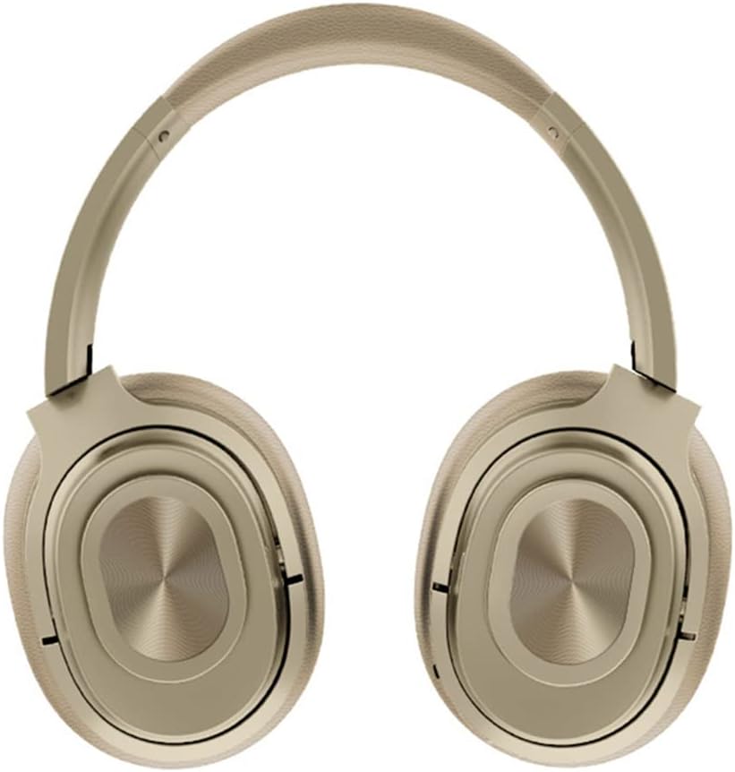 ANC Active Noise Cancelling Headphones Bluetooth 5.0 Wireless Over-Ear Foldable Headsets with Mic, Aptx Low Latency, Hi-Fi Stereo Deep Bass, for Sports/TV/Work,Beige