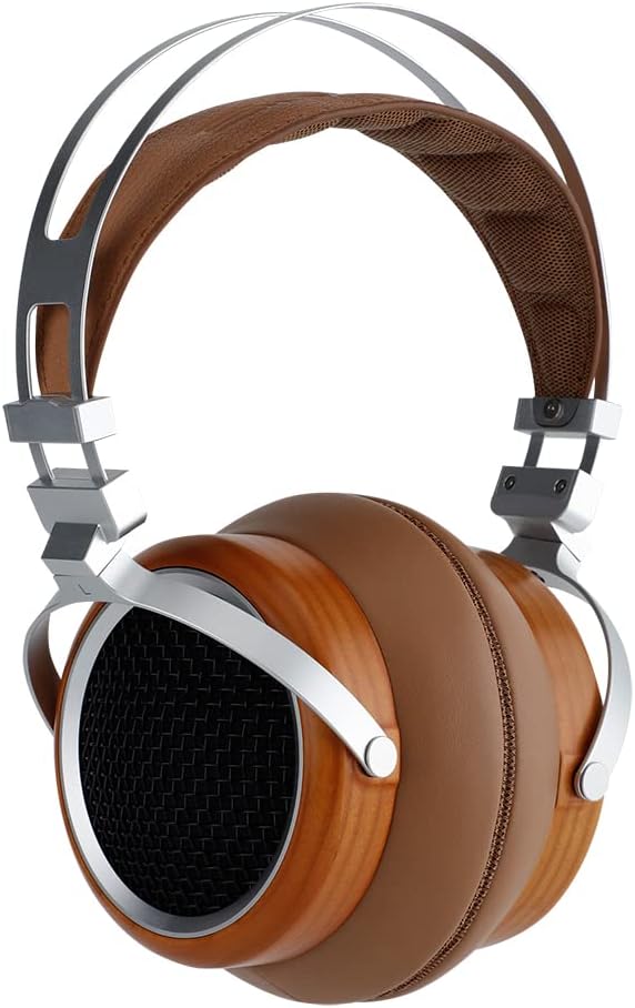 SIVGA Luan Hi-Fi Dynamic Driver Open-Back Wood Wired Earphone with Detachable Cable,Professional Grade Headphone for Audiophiles, for Home, for Studio (Brown)