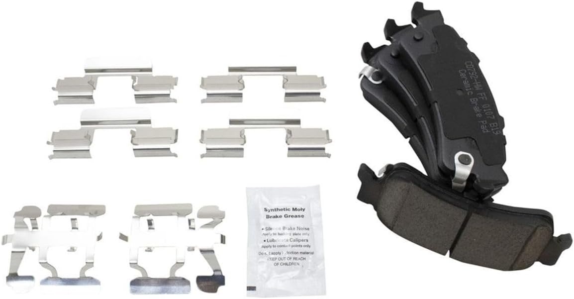 Disc Brake Rotor and Pad Set Kit Rear Side Ceramic Smooth Drilled Slotted Zinc Coated Calipers for Chevy for Silverado 1500 2003-2005,for GMC for Sierra 1500 2003-2006 & Classic 2007
