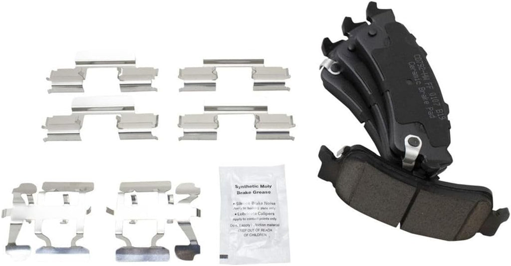 Disc Brake Rotor and Pad Set Kit Rear Side Ceramic Smooth Drilled Slotted Zinc Coated Calipers for Chevy for Silverado 1500 2003-2005,for GMC for Sierra 1500 2003-2006 & Classic 2007