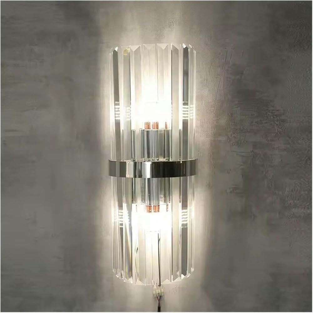Wall Lamp Crystal Wall Lamp Luxurious Gold Silver for Living Room Bedroom Decor Luminaire Bedside Light Bathroom Fixtures(Colorful Chrysanthemum)