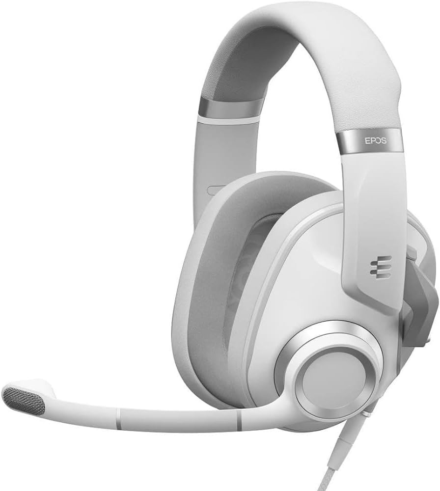 EPOS Gaming H6Pro - Closed Acoustic Over-Ear Headset With Mic - Lightweight - Lift-to-Mute - for Xbox, PS4, PS5, PC/Windows - Gaming Accessories - White