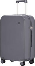 mixi Luggage Suitcase with Spinner Wheels, Hardside Rolling Suitcase PC with Cover & TSA Lock Lightweight Travel Case 24in Checked in, Rock Gray