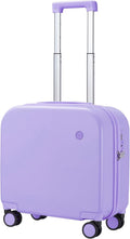 mixi Carry on Luggage, Suitcase with Spinner Wheels 16in Luggage Hardshell Lightweight Rolling Suitcases PC with Cover & TSA Lock, Lilac Purple